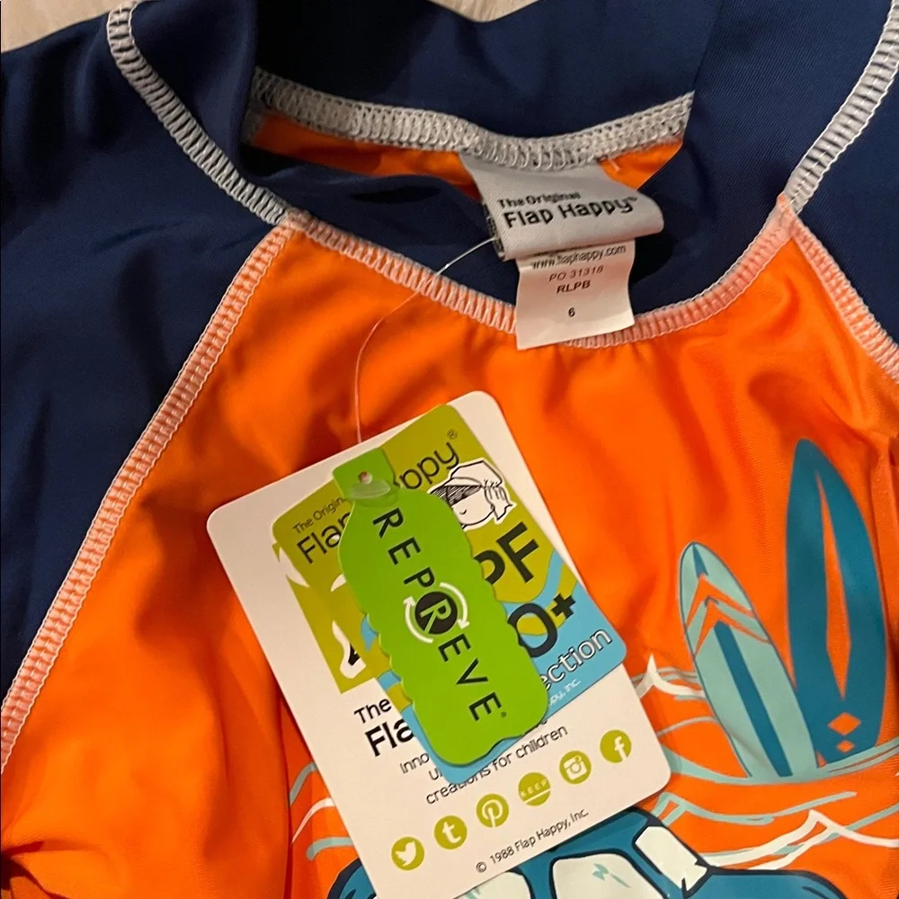 The original Flap happy Kids' Anchor and Car Rash Guard BOY Set